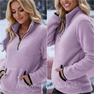Lazy Mornings Fleece Sweatshirt - Purple